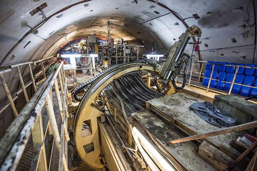 © ÖBB/Franz Georg Pikl Draufsicht auf einen Tunnelbohrer im Koralmtunnel