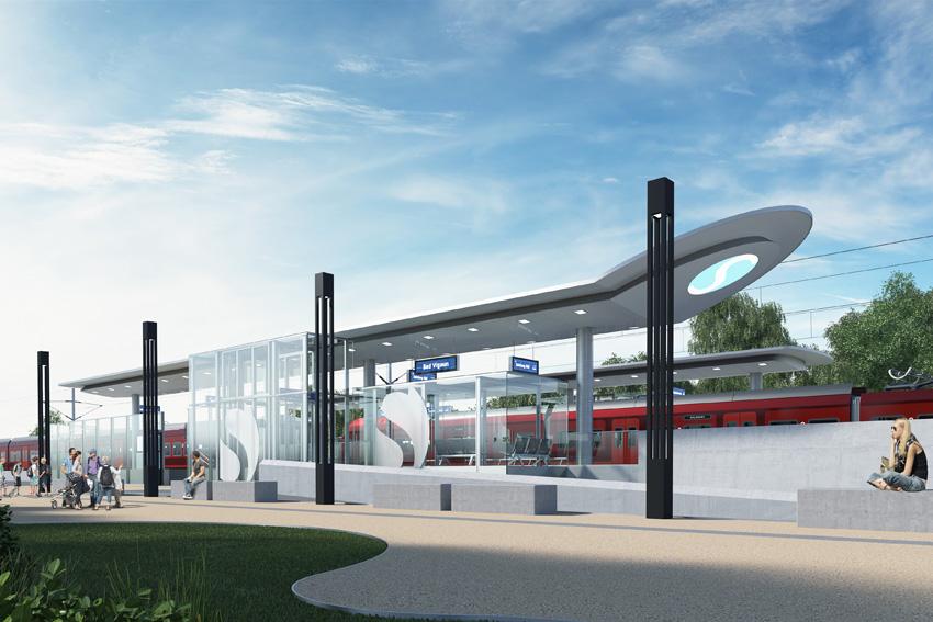 © ÖBB/Fally+Partner Architekten Barrierefrei, sicher und modern wird die neue Haltestelle Bad Vigaun